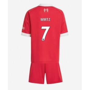 Liverpool Florian Wirtz #7 Primera Equipación Niños 2025-26 Manga Corta (+ Pantalones cortos)